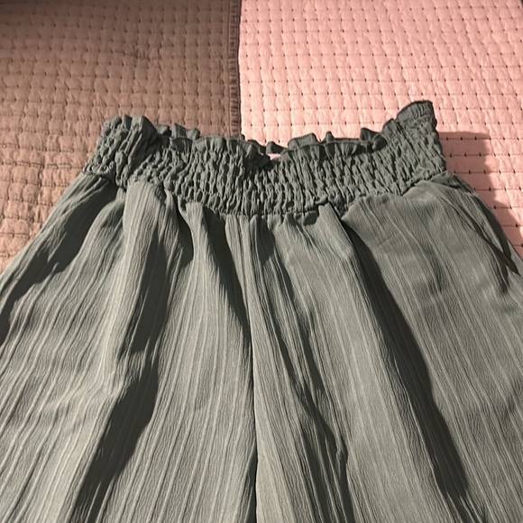 Solid Shirred Waist Wide Leg Pants, Elegant Pants For Spring & Fall - Picture 2 of 6